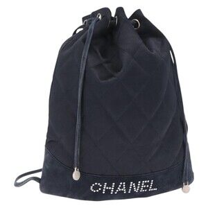 Chanel Matelasse Backpack Satin Navy CC